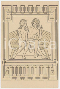 1910 ca Artist FIDUS Hugo HÖPPENER - "Mitteilung"  - Old postcard 49  Cartolina postale d'epoca, non viaggiata. GOOD/buono  Formato: 9x14 cm originale e autentica 1