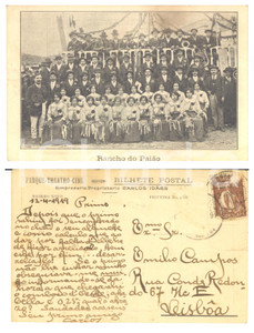 Cartolina originale da collezione 1919 FIGUEIRA DA FOZ ParqueTeatroCine  Rancho do PaiÃ£o Postcard Carlos IDAES 1
