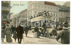 1907 BERLIN Automobil-omnibus - Berliner typen - Postcard FP VG  Cartolina postale d'epoca, viaggiata. FAIR/discreto Lievi smussature agli angoli Formato: FP originale e autentica 1