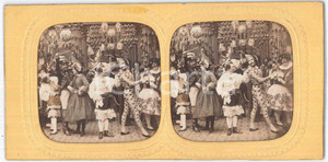 1890 ca FRANCIA - CARNEVALE - Festa in maschera *Foto stereoscopica Fotografia stereoscopica d'epoca, su cartoncino rigido. GOOD/buono  Formato: 18x9 cm originale e autentica 1
