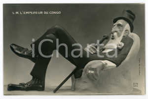 1910 ca AFRIQUE - SATIRE S.M. l'Empereur du CONGO Carte postale (3)  Cartolina postale d'epoca, non viaggiata.CONDIZIONI: FAIRFORMATO: FP    originale e autentica 1