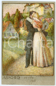 1903 Artist H. J WEBER Abschied - The farewell of lovers - Postcard FP VG  Cartolina postale d'epoca, viaggiata. GOOD/buono  Formato: FP originale e autentica 1