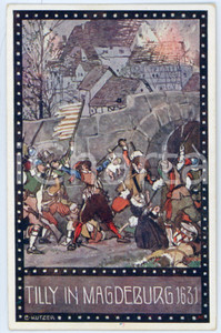 1920ca IM ZEICHEN DER RELIGION Tilly in Magdeburg *Ill. Ernst KUTZER Postcard Cartolina postale d'epoca, non viaggiata. GOOD/buono  Formato: 9x14 cm originale e autentica 1
