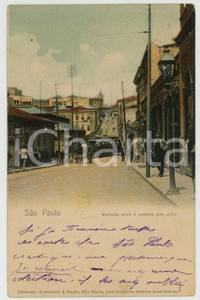 1903 SAO PAULO - BRAZIL Mercado novo e ladeira Sao Joao - Postcard FP VG  Cartolina d'epoca, viaggiata. FAIR/discreto Lievi smussature agli angoli Formato: FP originale e autentica 1