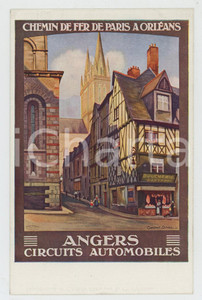 1910 ca CHEMIN DE FER DE PARIS À ORLÉANS - ANGERS Circuits automobiles *Postcard  Cartolina d'epoca, non viaggiata. FAIR/discreto Lievi smussature agli angoli Formato: FP originale e autentica 1