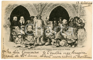 1900 ca FRANCE BRETAGNE Mendiants Bretons rÃ©unis pour un Pardon - Carte postale Cartolina postale d'epoca, viaggiata.CONDIZIONI: GFORMATO: FP     originale e autentica 1