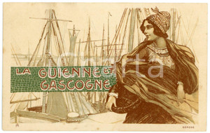 1900 ca FRANCE - LA GUIENNE ET GASCOGNE Femme au port - Carte postale illustrÃ©e  Cartolina postale, non viaggiata.  FAIR/discreto Lievi smussature agli angoli FORMATO: FP originale e autentica 1