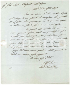 1849 MILANO Lettera Antonio RAINOLDI per cera gialla e giacenze - Prefilatelica Lettera prefilatelica, inviata da Antonio Rimoldi a Giovanni Santo Pellegretti a Morbegno, di contenuto commerciale.PAGINE: 1 FAIR/discreto piegature d'epoca e strappo al lato sinistro, in corrispondenza dell'apertura  originale e autentica 1