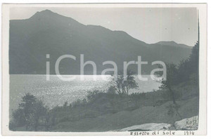 1914 LAGO DI COMO (?) Panorama - Fotografia Raffaele PEDRETTI  Fotografia d'epoca in formato cartolina postale.FOTOGRAFO: Raffaele Pedretti FAIR/discreto Lievi smussature agli angoli Formato: FP originale e autentica 1