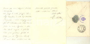 1907 ROMA Lettera Tancredi SALETTA - Ringraziamenti e auguri - AUTOGRAFO Lettera interamente autografa di Tancredi Saletta, su carta intestata "Il Capo di Stato Maggiore dell'Esercito"Busta viaggiata, con sigillo originale in ceralacca.CONDIZIONI: G (piegature d'epoca)PAGINE: 3 facciate    originale e autentica 1