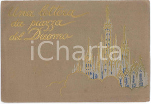 1920 ca MILANO - LA RINASCENTE - Biglietto ferroviario OMAGGIO con busta Pieghevole pubblicitario d'epoca, con biglietto omaggio, aderente a una busta in cartoncino con immagine a rilievo.PAGINE: 4 FAIR/discreto strappi alla busta lungo la piegatura Formato: 17x11 cm (chiuso) originale e autentica 1