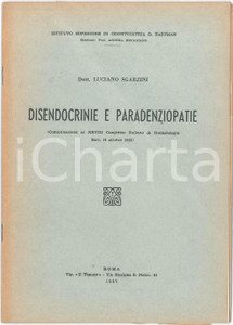 Libro, pubblicazione d epoca 1953 Luciano SGARZINI Disendocrinie e paradenziopatie  Estratto 1