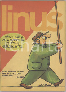 1982 LINUS Racconto d'inverno di STAINO Grundrisse di PANEBARCO *Rivista FUMETTI Rivista originale d'epoca, illustrata.Anno XVIII n. 2. PAGINE: 146 FAIR/discreto tracce d'uso; piccolo taglio al dorso; lieve piegatura angolare in copertina Formato: 15x21 cm originale e autentica 1