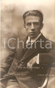 Cartolina originale da collezione 1920 ca MUSICA Ritratto di Riccardo ZANDONAI Compositore Cartolina 3 1