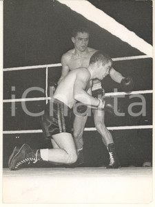 Fotografia d epoca originale 1960 WEMBLEY ARENA Bantamweight Championship Freddie GILROY Alphonse HALIMI Foto 1