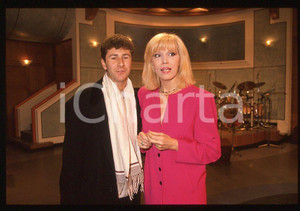 Fotografia d epoca originale Fabio FAZIO Amanda LEAR  RAI 3 Mai dire mai 1988  35 mm vintage slide 4 1