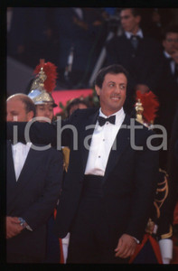 Fotografia d epoca originale Sylvester STALLONE  FESTIVAL CINEMA CANNES 1990 ca 35 mm vintage slide 9 1