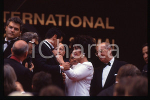 Fotografia d epoca originale Sylvester STALLONE e Liz TAYLOR FESTIVAL CINEMA CANNES 1993 35 mm vintage slide 1