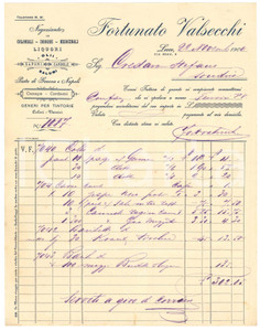 Documento originale, autentico 1900 LECCO Fortunato VALSECCHI Negoziante in coloniali e droghe  Fattura 1 1