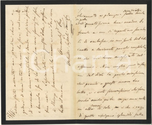 Autografo originale 1890 BOLOGNA Achille SASSOLI TOMBA  Lettera condoglianze  Autografo 1