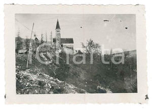 Fotografia d epoca originale 1918 ? WW1 ZONA DI GUERRA Chiesa di montagna  Fotografia 9x7 cm 1
