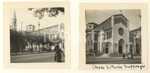 Fotografia d epoca originale 1940 ca MILANO Corso XXII Marzo  Chiesa S. Maria del Suffragio 2 foto 7x7 cm 1