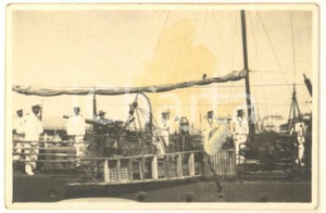 Fotografia d epoca originale 1924 FIUME ISTRIA On. Raffaele PAOLUCCI A bordo dell  Impavido Foto 6x4 cm 1