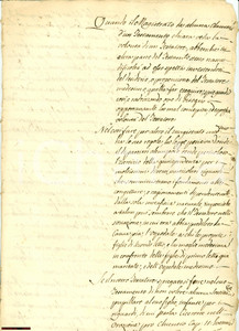 Manoscritto, lettera originale 1750 ca. ANONIMO Del rispetto delle volontà  del testatore Manoscritto 8 pagg. 1