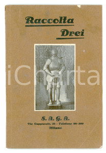 Libro, pubblicazione d epoca 1937 MILANO Casa d aste S.A.G.A. Catalogo asta RACCOLTA DREI 15x22 cm 1