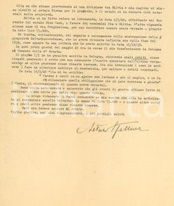 Autografo originale 1946 PADOVA Lettera Arturo KELLNER ONGARO per sistemazione proprietÃ  Autografo 1