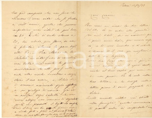 Autografo originale 1888 PADOVA Lettera Andrea SANTELLI per condoglianze  Autografo 1