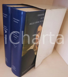 2000 Alessandro MANZONI Scritti linguistici inediti - II - Vol. 18 2 tomi (3) Edizione Nazionale ed Europea delle opere di Alessandro Manzoni. Legatura in tela blu, logo "Casa del Manzoni" in oro al centro del piatto, sovraccoperta illustrata, cofanetto in cartoncino.Composizione dei testi nella versione VAL del carattere Baskerville, realizzato nella Stamperia Valdonega ad Arbizzano di Verona.PAGINE: 1247EDITORE: Centro Nazionale Studi Manzoniani - Milano GOOD/buono ma sbrecciature e strappo al cofanetto Formato: 22x14 cm originale e autentica 1