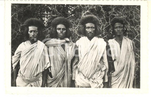 Fotografia d epoca originale 1935ca A.O.I. ETIOPIA Ritratto di guerrieri con sciamma VERA PHOTO cm 5,8x9 1