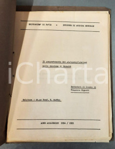 Documento originale, autentico 1955 Università di PAVIA  CHIMICA  Sottotesi laurea Vincenzo RIGANTI  40 pp. 1