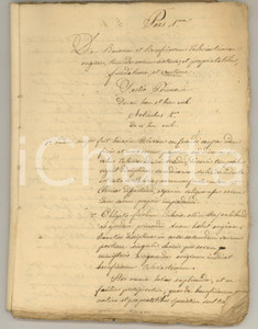Manoscritto, lettera originale 1800 ca ANONIMO Beni e benefici ecclesiastici  Manoscritto INCOMPLETO 84 pp. 1