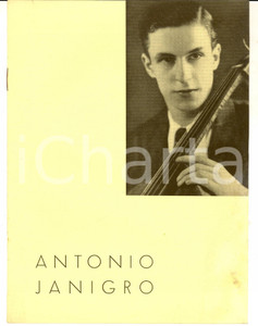 Materiale pubblicitario d’epoca 1940 Antonio JANIGRO  Recensioni tournée NUOVA ZELANDA Pieghevole 1