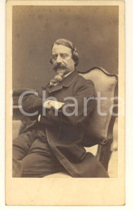 1870 ca Poeta ALEARDO ALEARDI - Ritratto *Foto Emilio MAZA MILANO CDV Fotografia originale d'epoca, montata su cartoncino morbido. Didascalia manoscritta al verso. GOOD/buono  Formato: 6x10 cm originale e autentica 1