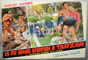 Materiale cinematografico d’epoca 1964 LA PIÙ GRANDE AVVENTURA DI TARZAN Gordon SCOTT Fotobusta 66x46 1