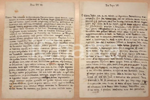 1802 Lettera papa Pio VII in ricordo card. Michelangelo LUCHI *Gioachino TOSI Lettera manoscritta, composta da Gioachino Tosi (segretario di papa Pio VII per le lettere latine) in vista della redazione definitiva.La lettera era stata voluta dal Papa in memoria del card. Michelangelo Luchi, recentemente scomparso, e destinata alla famiglia (in particolare a Giovanni Luchi, sacerdote). Sono presenti la versione latina e la traduzione italiana.PAGINE: 4 (2 scritte) + 4 (2 scritte) FAIR/discreto piegature d'epoca e lievi macchie Formato: 18x24 cm originale e autentica 1