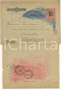 1898 SAO PAULO (BRAZIL) Carta bilhete CASA DA MOEDA Biglietto postale originale d'epoca, viaggiato. FAIR/discreto lievi piegature Formato: 15x10 cm originale e autentica 1