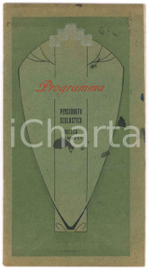 1909 BRESCIA Pensionato Scolastico via Fratelli Bronzetti - Programma Pubblicazione spillata, originale d'epoca, che espone caratteristiche, regolamento, corredo e condizioni del pensionato scolastico.PAGINE: 15 POOR/danneggiato buone condizioni interne, ma macchie in copertina e al taglio; minime sottolineature marginali Formato: 12x22 cm originale e autentica 1