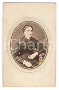 Fotografia d epoca originale 1890 ca BRESCIA Ritratto di signora  Foto G. ALLEGRI  CDV 1