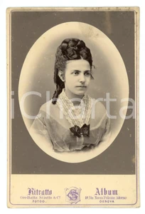 Fotografia d epoca originale 1900 ca GENOVA Ritratto femminile  Foto G. B. SCIUTTO 10x16 cm 1