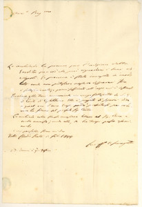 1844 MILANO Lettera avv. V. SCANAGATTA - Procura beni Napoli *Autografo Lettera autografa dell'avvocato V. Scanagatta, relativa all'invio di una procura PAGINE: 4 (1 scritta) FAIR/discreto piegature d'epoca Formato: 19x29 cm originale e autentica 1