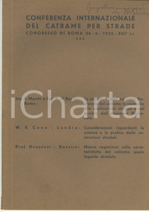 Libro, pubblicazione d epoca 1935 ROMA Conferenza internazionale del catrame per strade  Pubblicazione 2 1