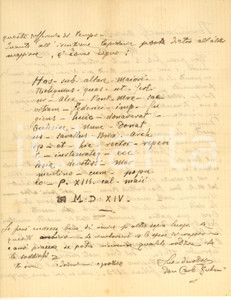 1911 MARMENTINO (BS) Don Carlo ZUBANI - Notizie su registri morti e matrimoni Lettera autografa del sacerdote, che risponde a un collega in merito a notizie provenienti dai registri parrocchiali e utili a ricerche storiche.PAGINE: 1 (2 facciate scritte) POOR/danneggiato piegature d'epoca, con profondo strappo Formato: 22x27 cm originale e autentica 1