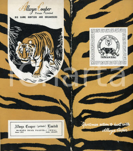 1970 ca NAGPUR (INDIA) Allwyn Cooper Ltd. - Big game hunters and organisers Catalogo illustrato d'epoca.PAGINE: 28 FAIR/discreto Lievi abrasioni in copertina, piccolo strappo al margine inferiore Formato: 11x24 cm originale e autentica 1