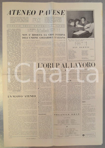 Giornale, rivista storica 1956 PAVIA ATENEO PAVESE Crisi interna Unione Goliardica Italiana Giornale 2 1