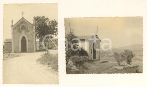 Fotografia d epoca originale 1950 ca CASTELGOMBERTO VI Capitello  Cappelletta Lotto 2 foto 10x7 cm 1