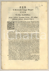 Documento originale, autentico 1710 ca MILANO Don Luigi MANGINI accusato di fabbricare monete false 40 pp. 1